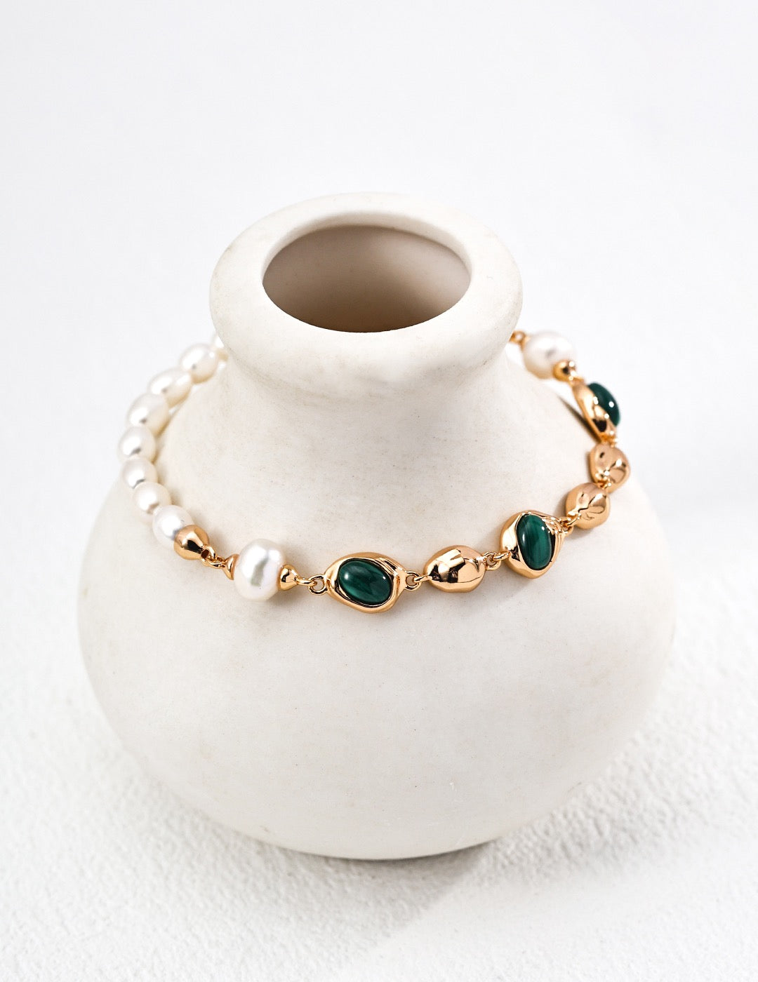 Malachite Pearl Bracele