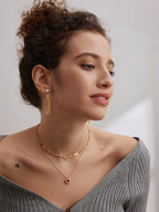 Pearl tassel long earrings