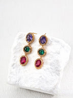 Gemstone bracelet and earrings