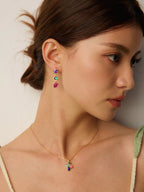 Gemstone bracelet and earrings