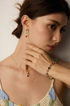 Gemstone bracelet and earrings