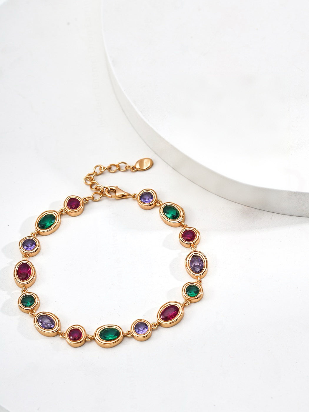 Gemstone bracelet and earrings