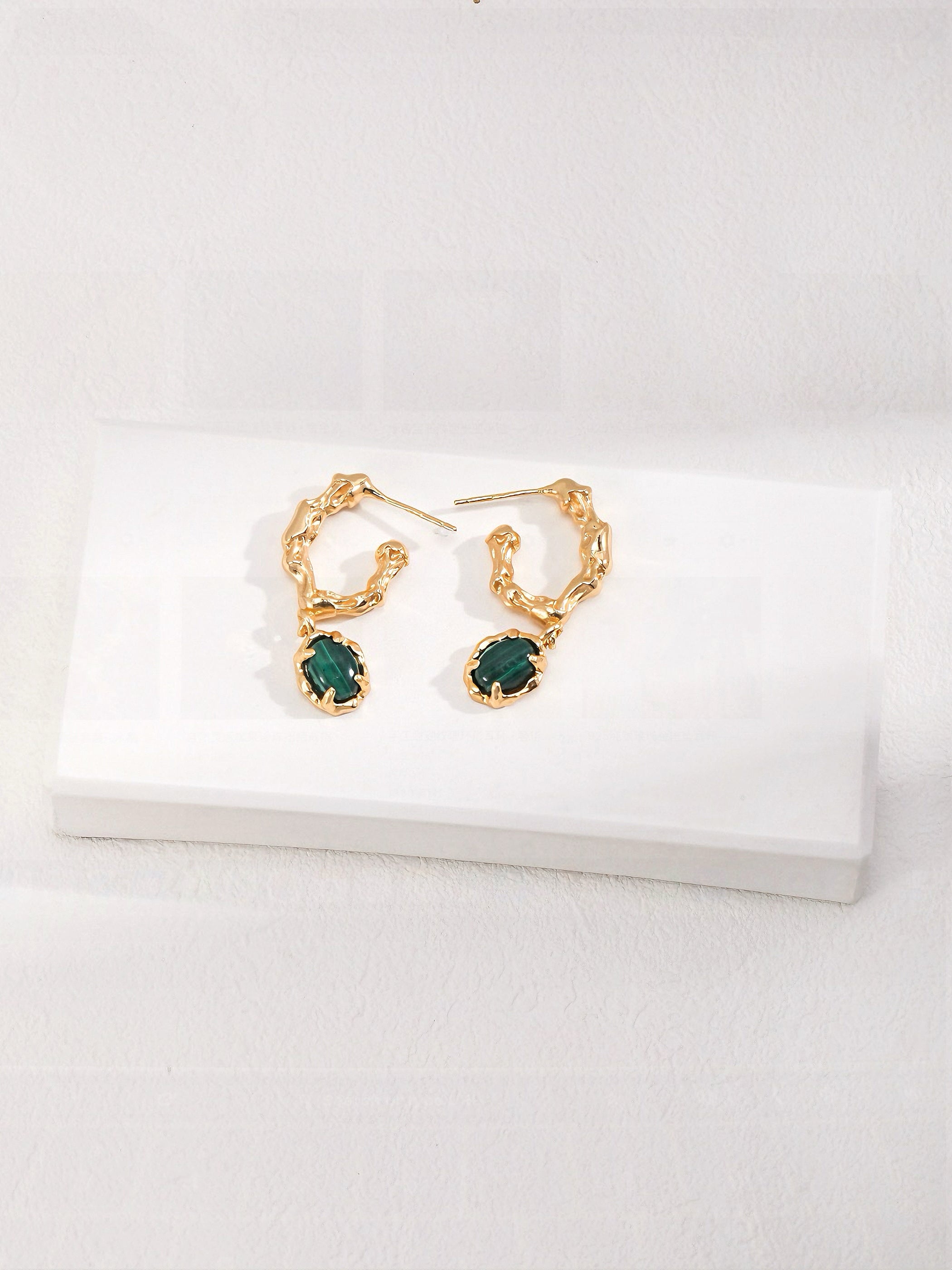 Malachite Silver Earrings