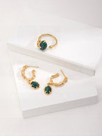 Malachite Silver Earrings