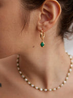 Malachite Silver Earrings
