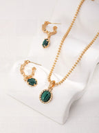 Malachite Silver Earrings