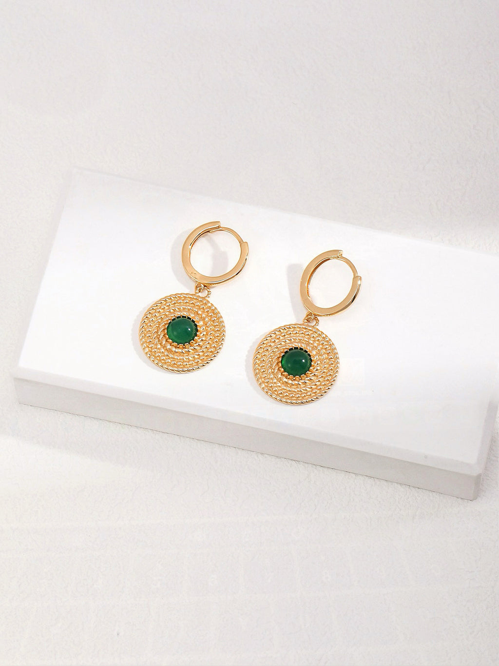 Green Jade 925 Sterling Silver Jewelry Set