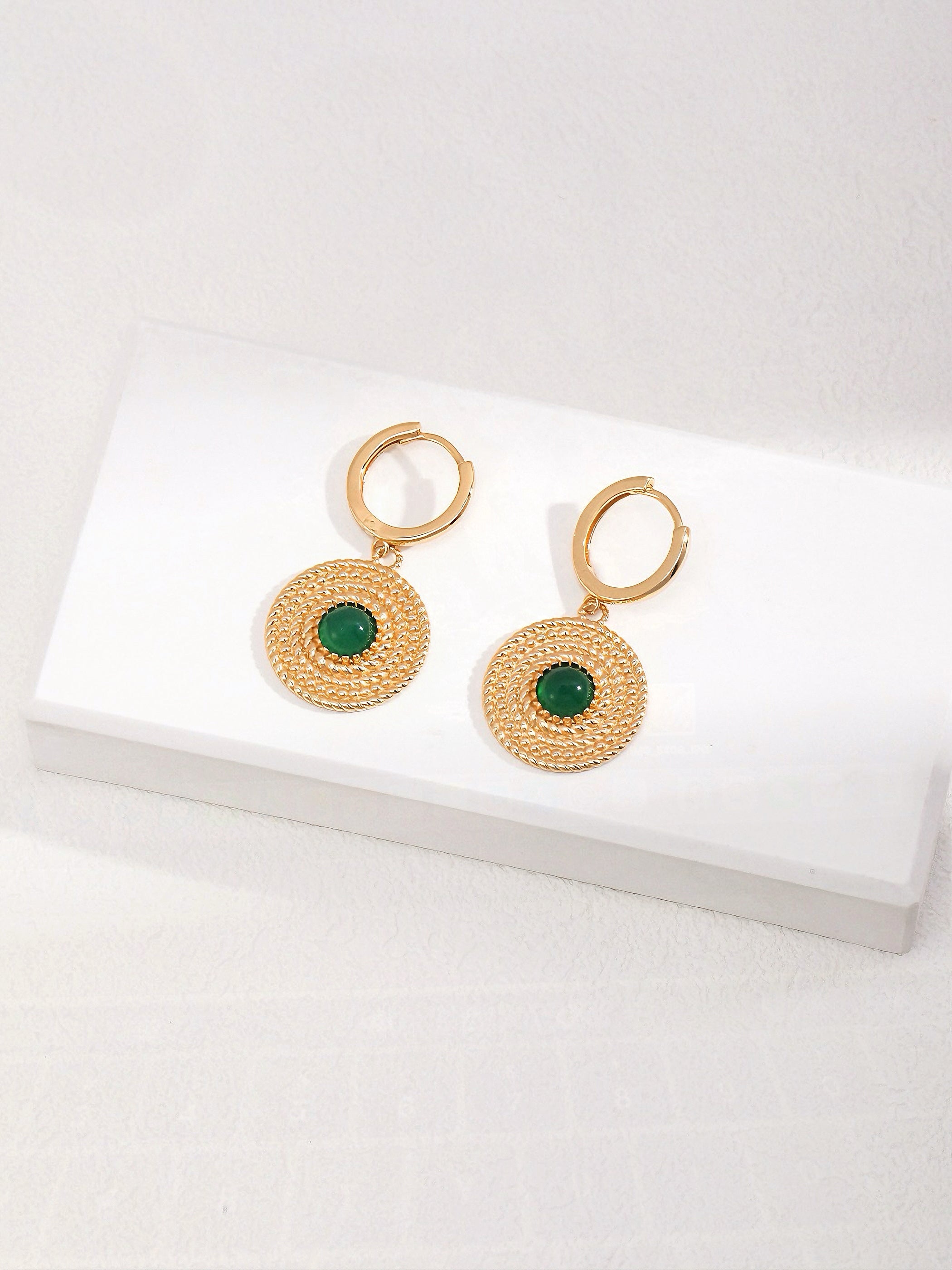 Green Jade 925 Sterling Silver Jewelry Set