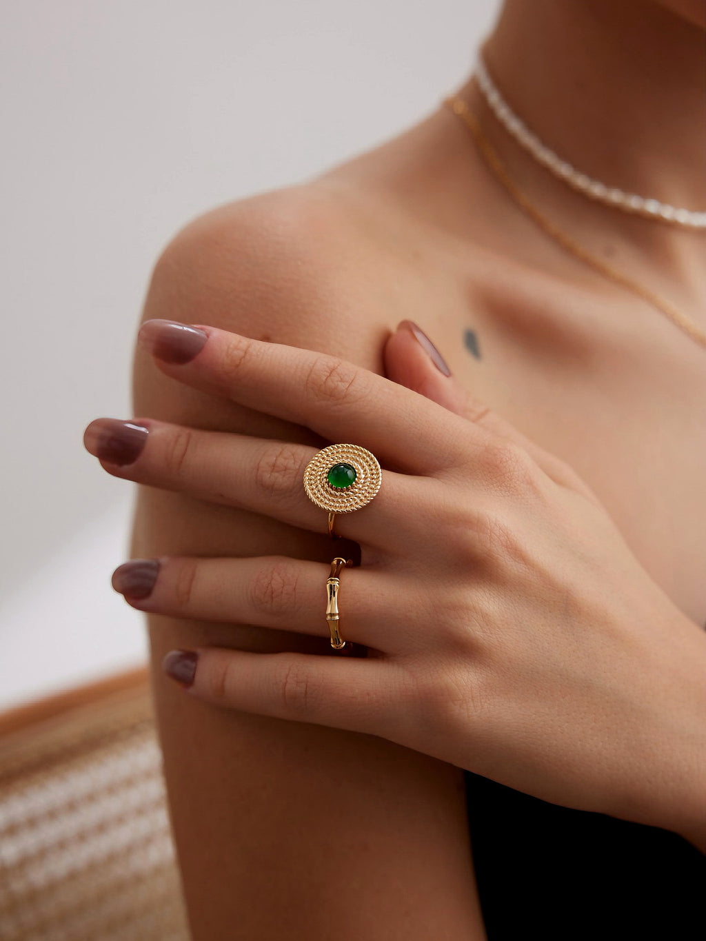 Green Jade 925 Sterling Silver Jewelry Set