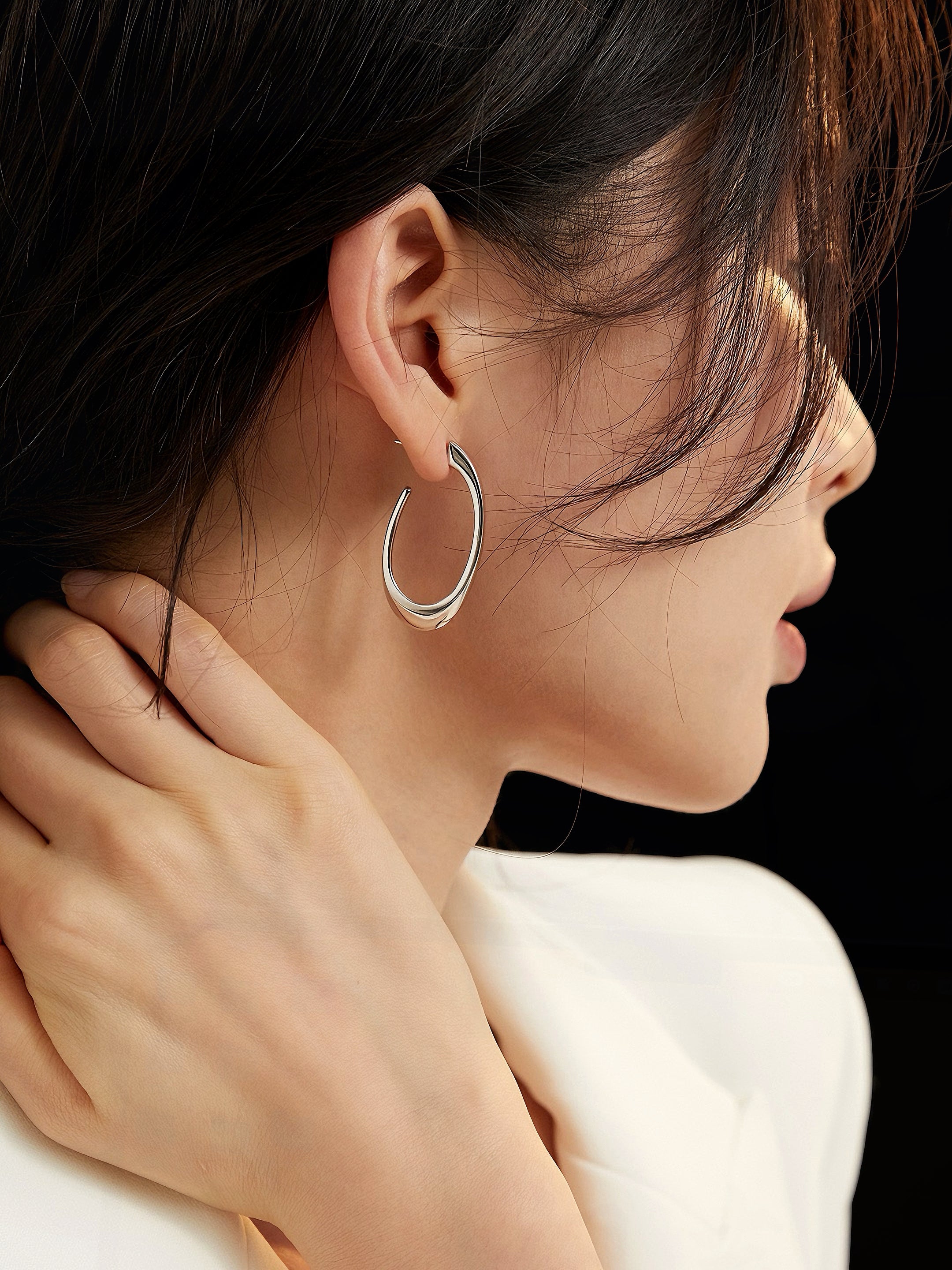 Pure silver earrings