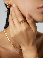 Gold Plated Silver Textured Ring