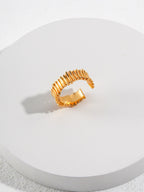 Gold Plated Silver Textured Ring