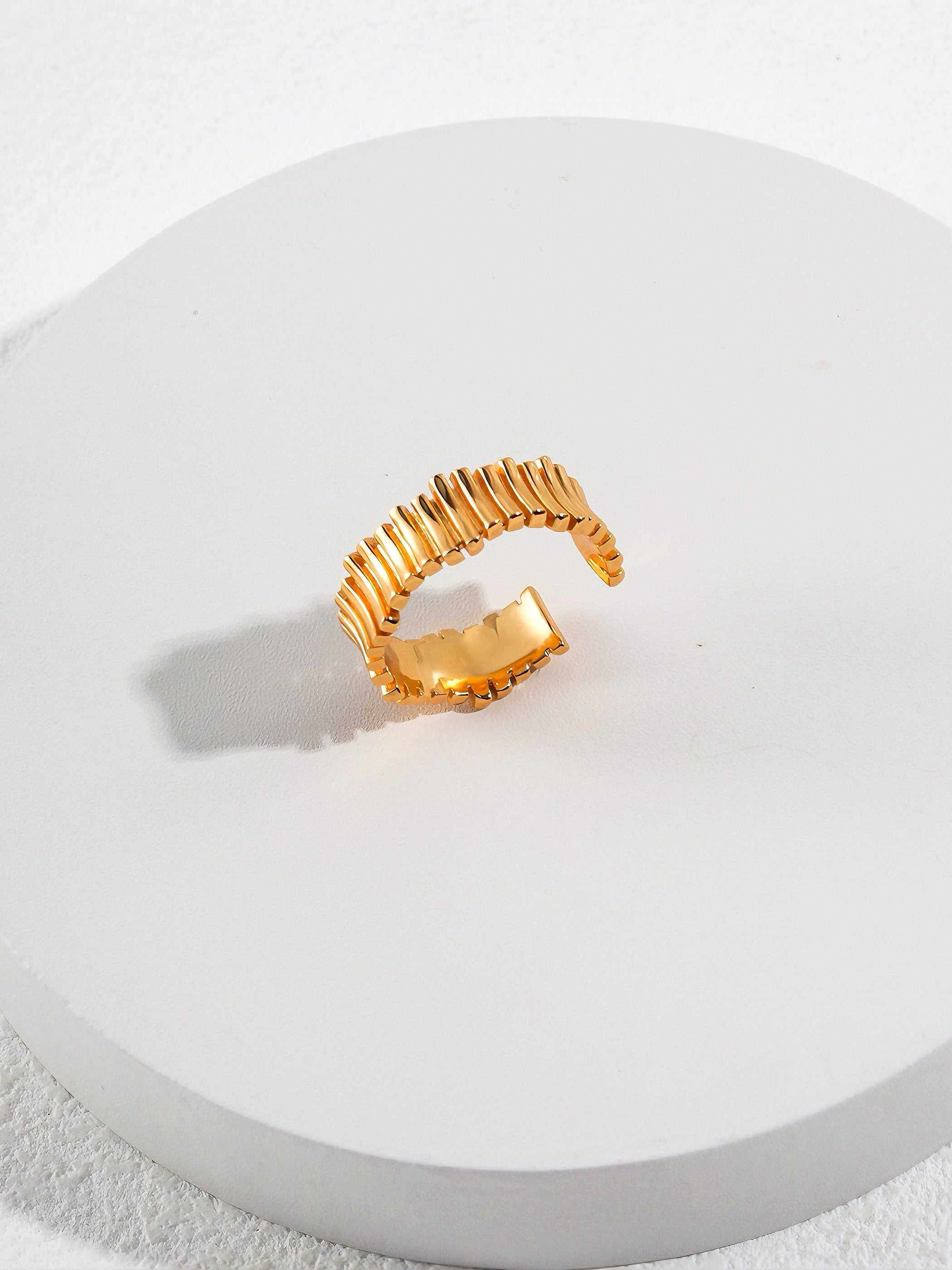 Gold Plated Silver Textured Ring