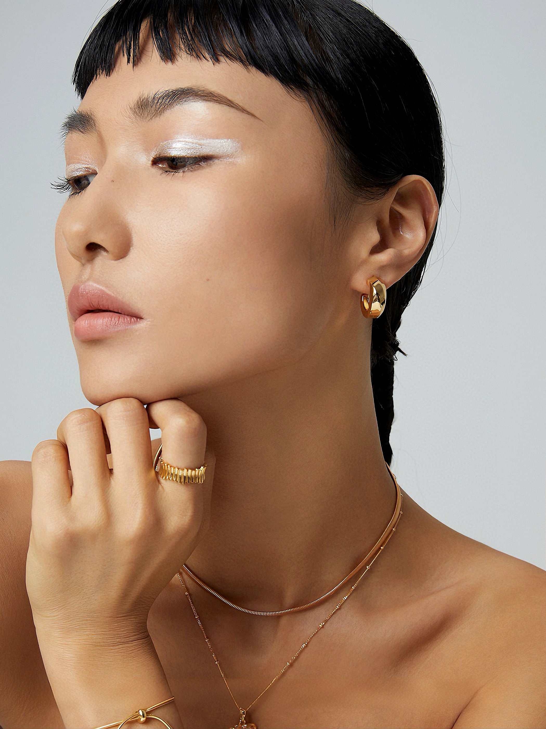 Gold Plated Silver Textured Ring