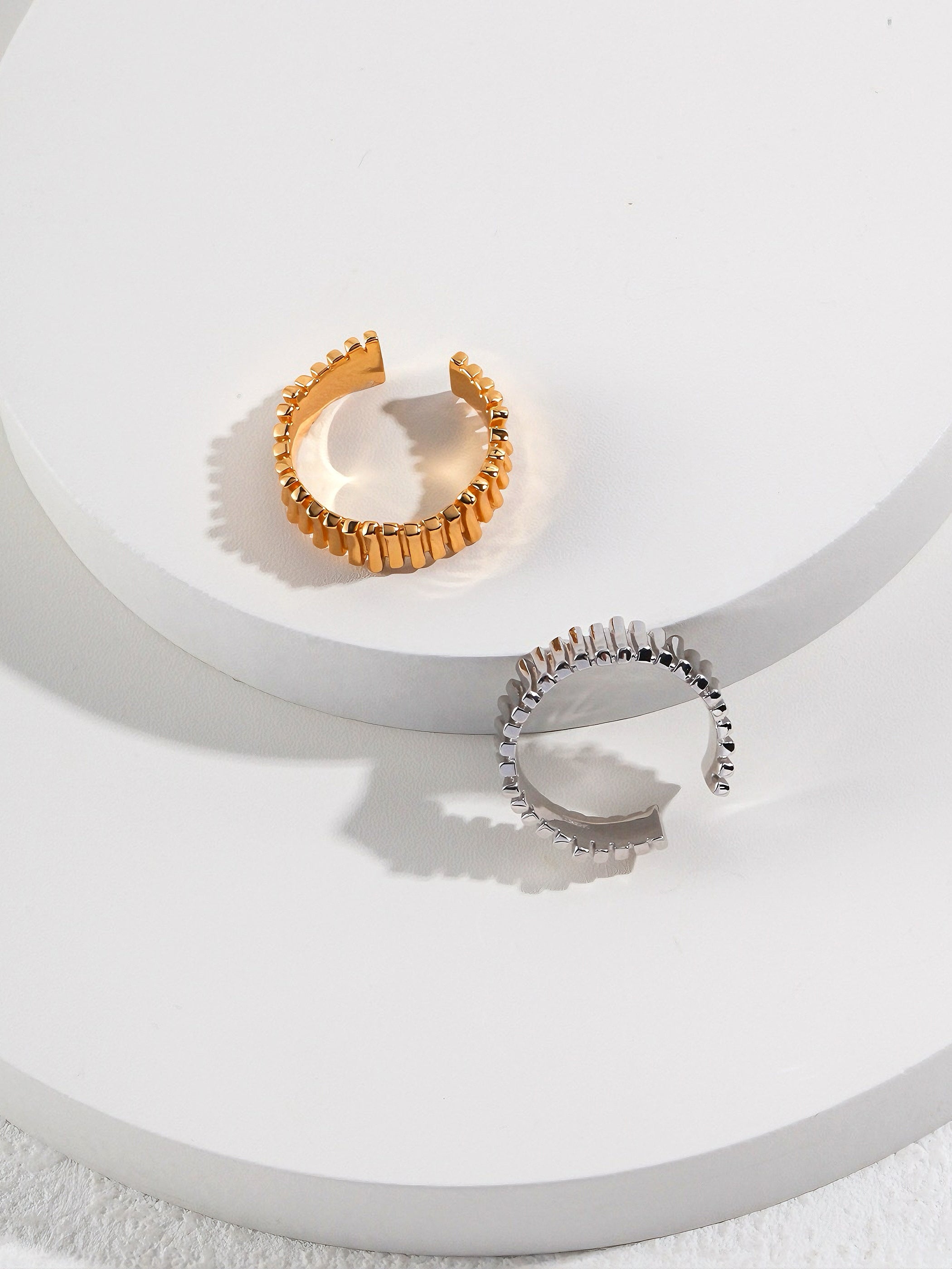 Gold Plated Silver Textured Ring