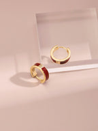 Red enamel earrings