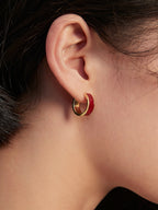 Red enamel earrings