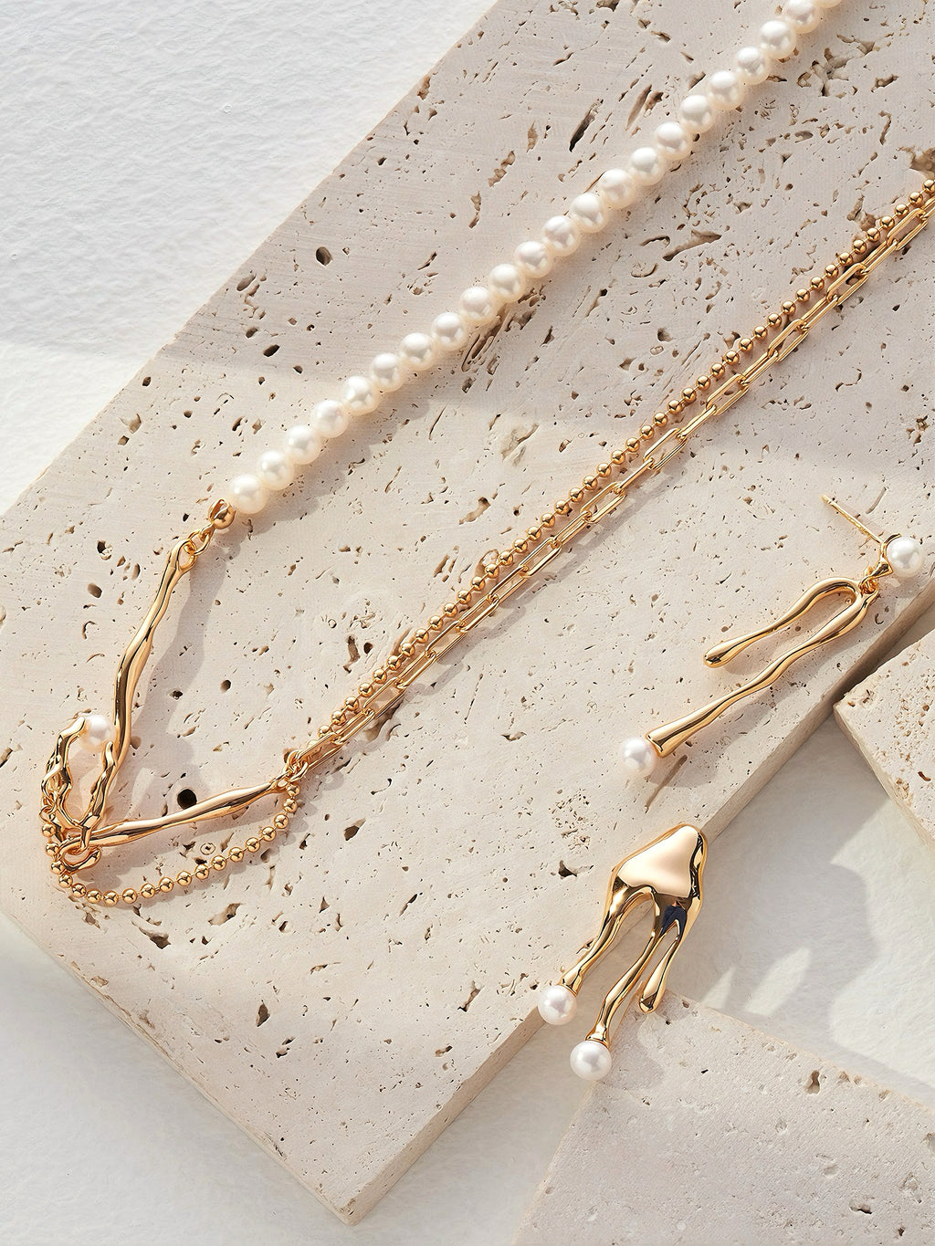 Pure silver pearl necklace