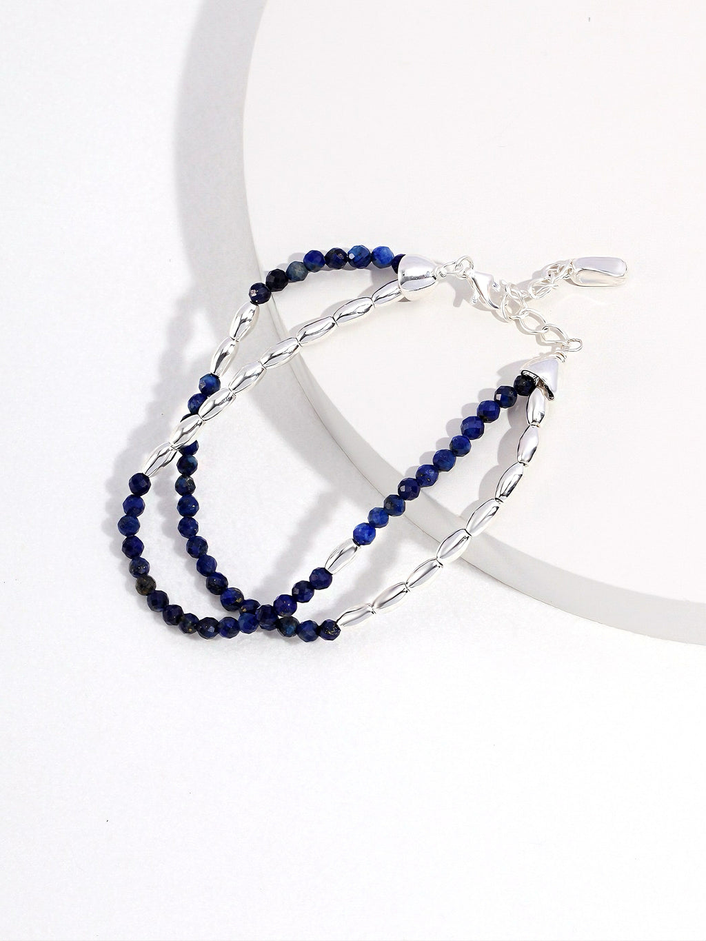 Lapis lazuli pure silver bracelet