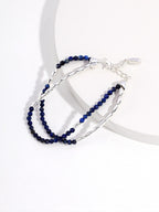 Lapis lazuli pure silver bracelet