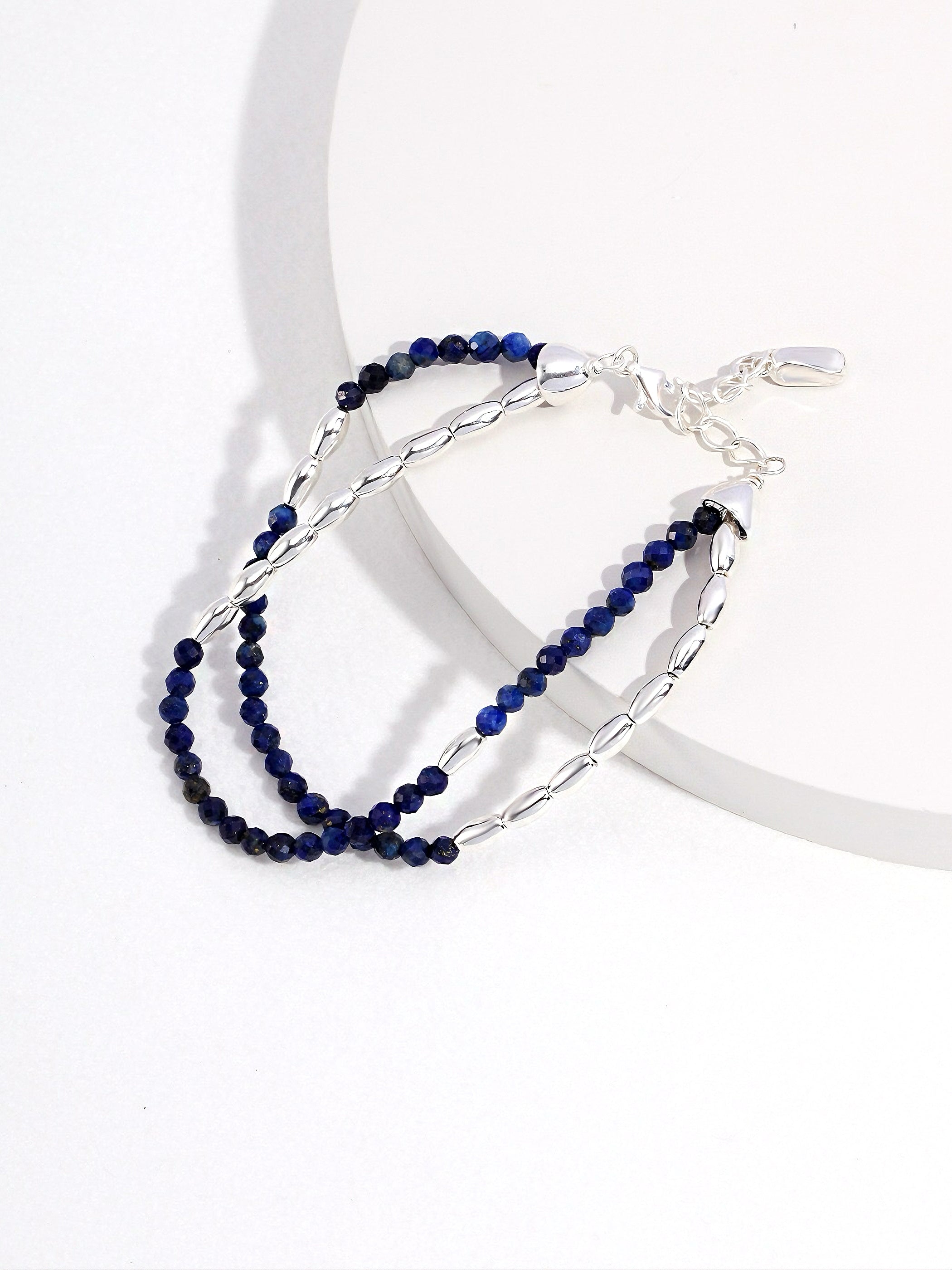 Lapis lazuli pure silver bracelet