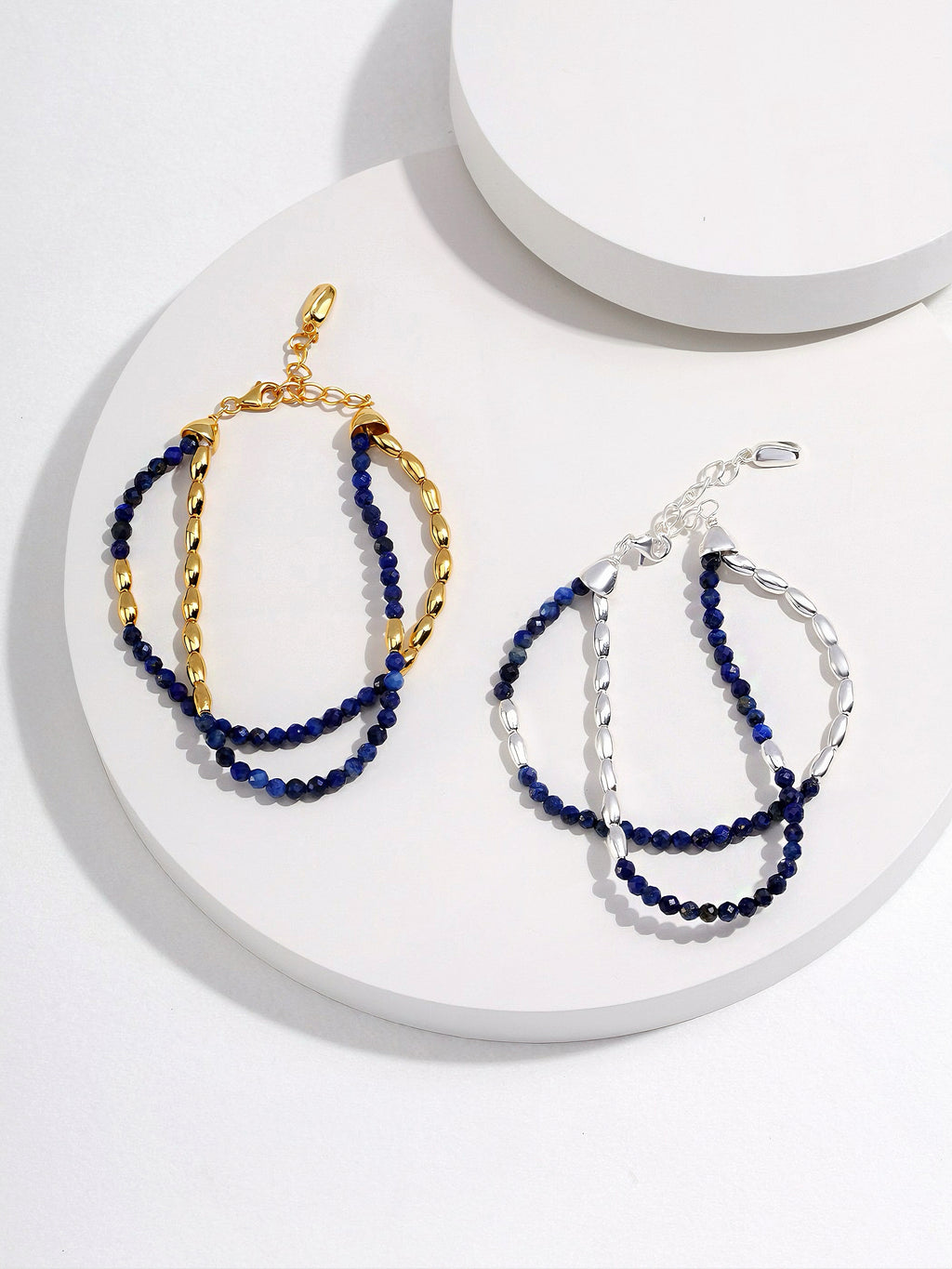 Lapis lazuli pure silver bracelet