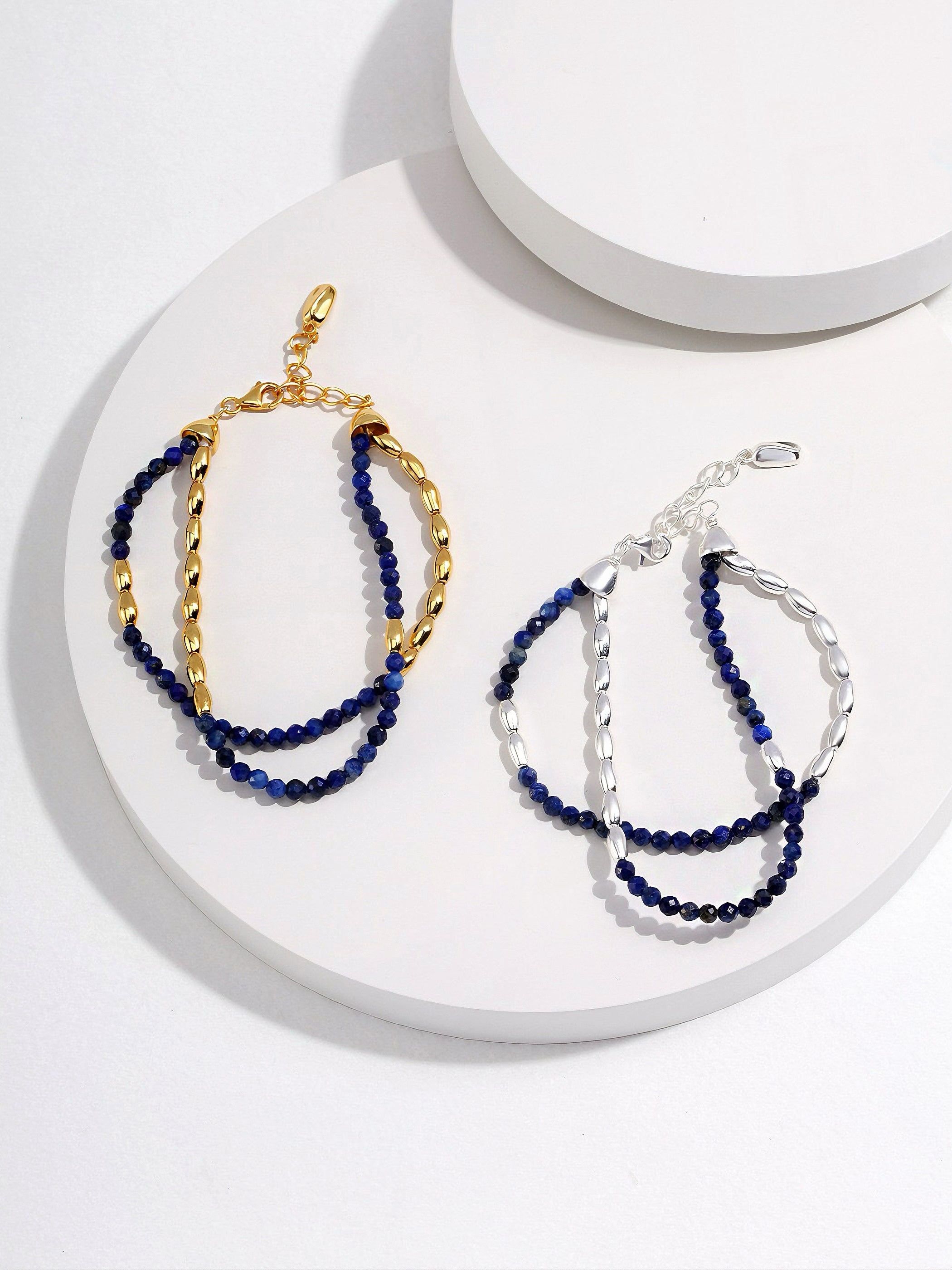 Lapis lazuli pure silver bracelet