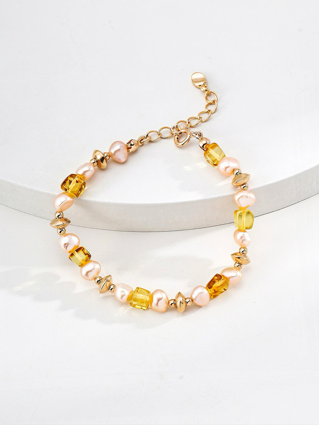 Amber and Pearl Necklace