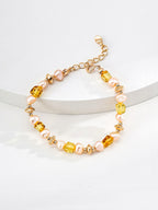 Amber and Pearl Necklace