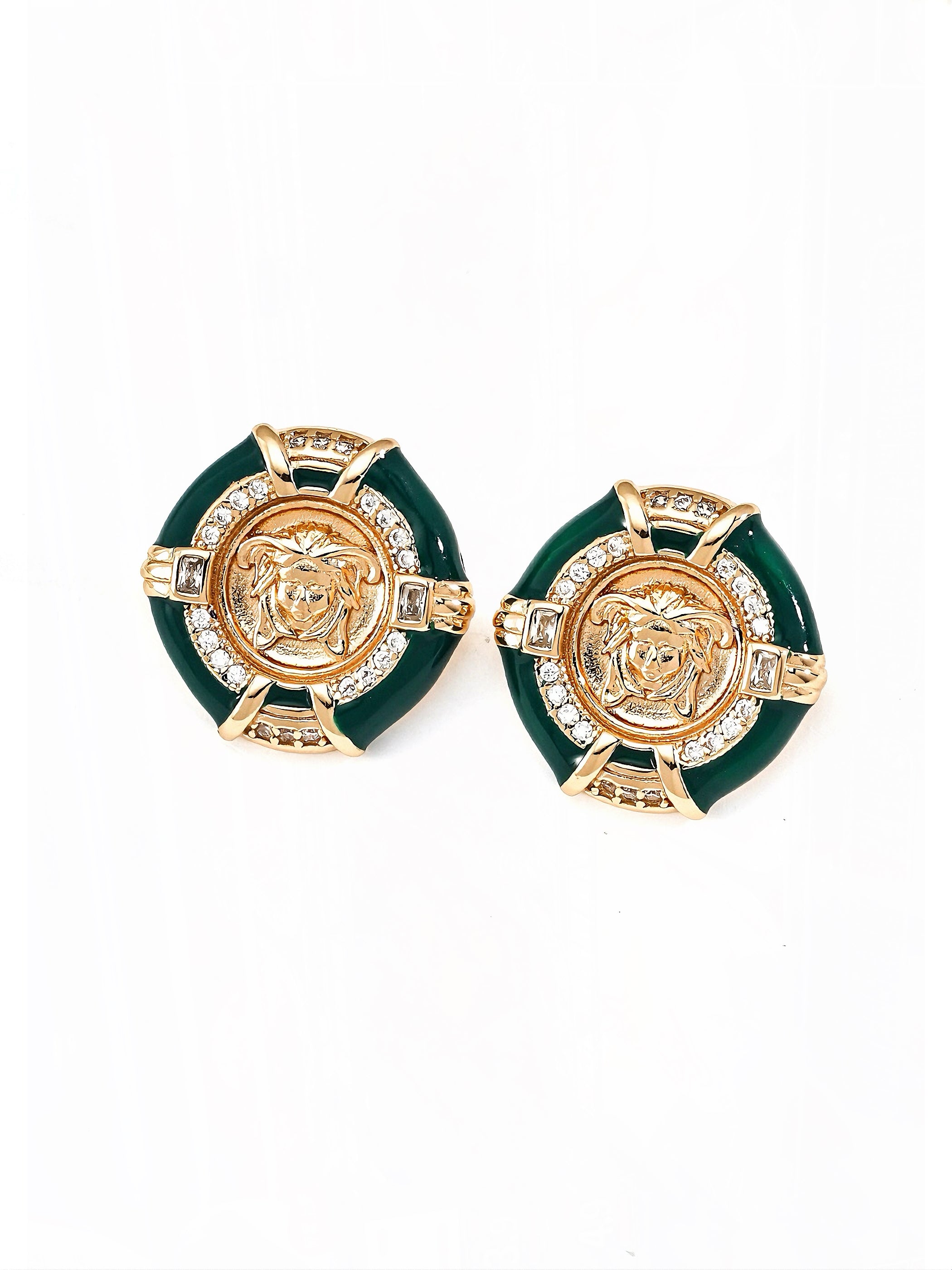 medusa silver earrings